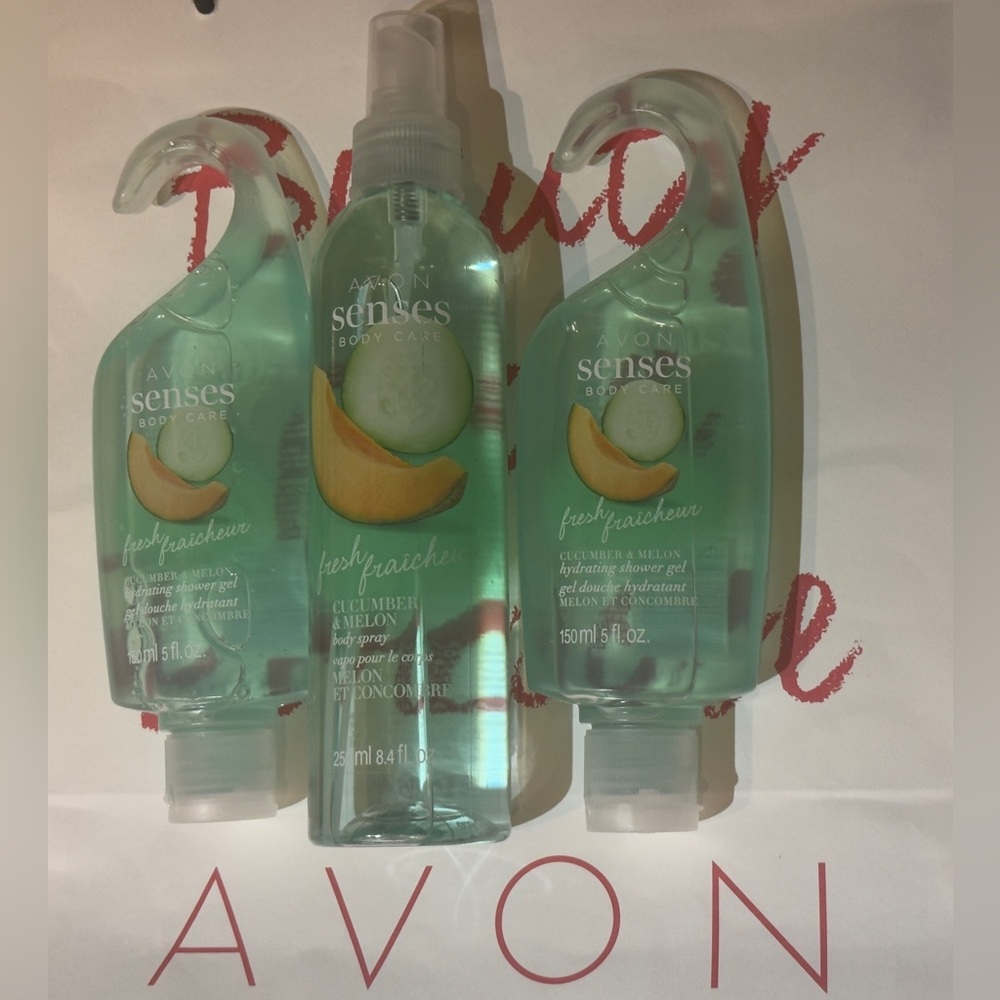 AVON SENSES FRESH FRAICHEUR CUCUMBER & MELON BODY 3-PIECE BUNDLE
